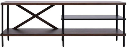 Safavieh - Bruno Industrial Media Stand - Walnut - Black - MED5001A veiw 1