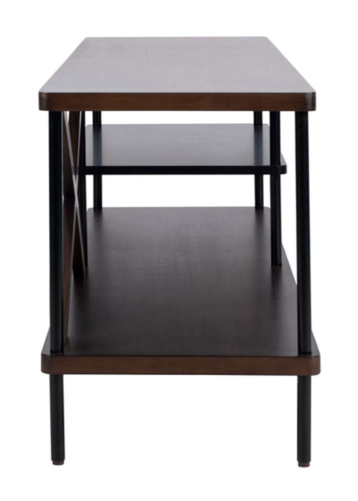 Safavieh - Bruno Industrial Media Stand - Walnut - Black - MED5001A veiw 3