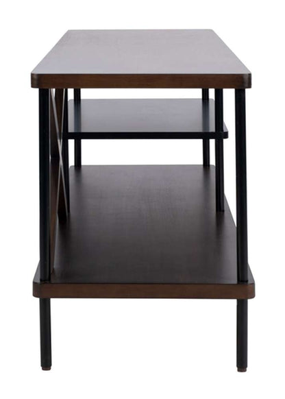 Safavieh - Bruno Industrial Media Stand - Walnut - Black - MED5001A veiw 3