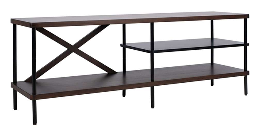Safavieh - Bruno Industrial Media Stand - Walnut - Black - MED5001A veiw 4