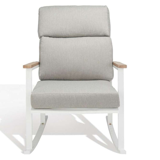 Safavieh - Couture - Brutus Rocking Chair - White - Light Grey - CPT1035A veiw 2