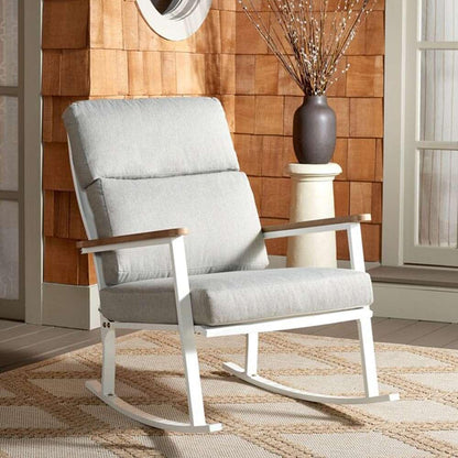 Safavieh - Couture - Brutus Rocking Chair - White - Light Grey - CPT1035A veiw 3