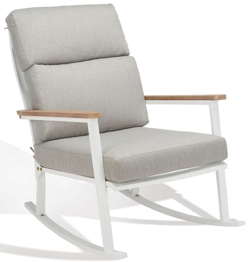 Safavieh - Couture - Brutus Rocking Chair - White - Light Grey - CPT1035A veiw 4