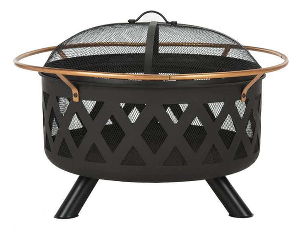 Safavieh - Bryce Round Fire Pit - Copper - Black - PIT2003A veiw 1
