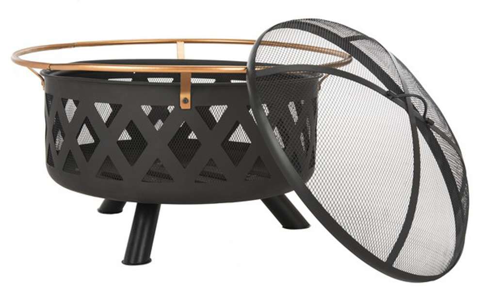 Safavieh - Bryce Round Fire Pit - Copper - Black - PIT2003A veiw 2