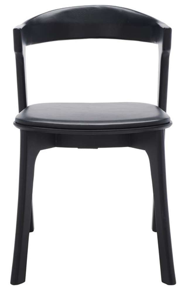 Safavieh - Couture - Brylie Wood & Leather Chair - Black  (Set of 2) - SFV4126A-SET2 veiw 1