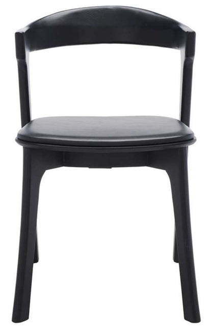 Safavieh - Couture - Brylie Wood & Leather Chair - Black  (Set of 2) - SFV4126A-SET2 veiw 1
