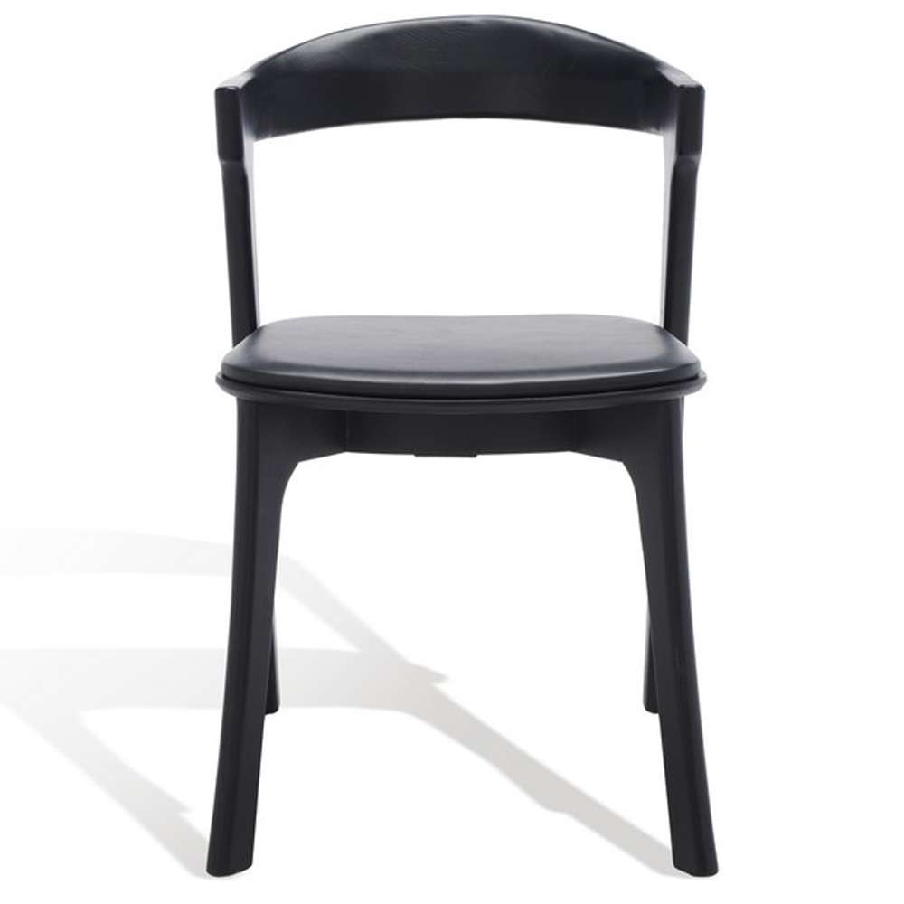 Safavieh - Couture - Brylie Wood & Leather Chair - Black  (Set of 2) - SFV4126A-SET2 veiw 2
