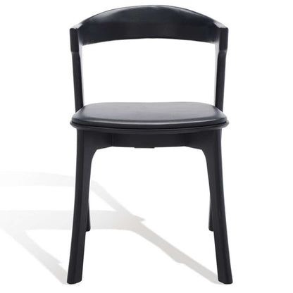 Safavieh - Couture - Brylie Wood & Leather Chair - Black  (Set of 2) - SFV4126A-SET2 veiw 2