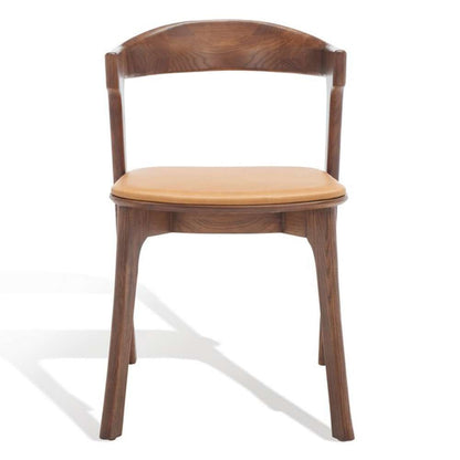 Safavieh - Couture - Brylie Wood & Leather Chair - Walnut - Brown  (Set of 2) - SFV4126B-SET2 veiw 1