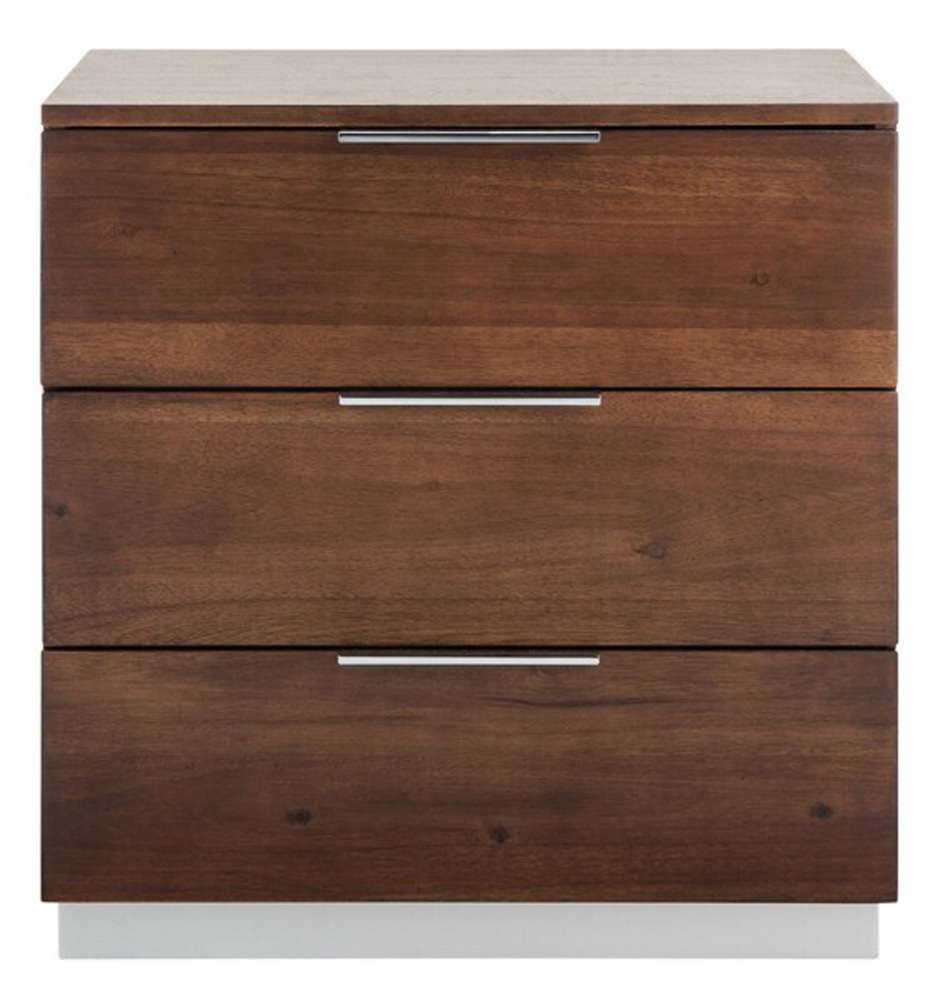 Safavieh - Brylin 3 Drawer Nightstand - Dark Walnut - NST6404A veiw 1