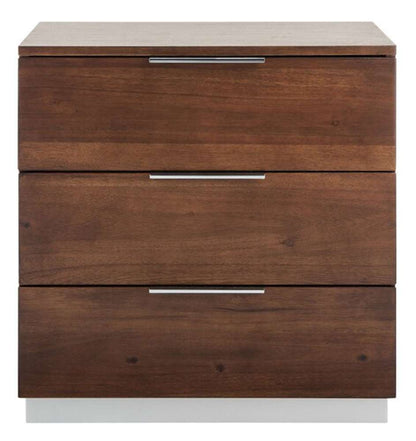 Safavieh - Brylin 3 Drawer Nightstand - Dark Walnut - NST6404A veiw 1