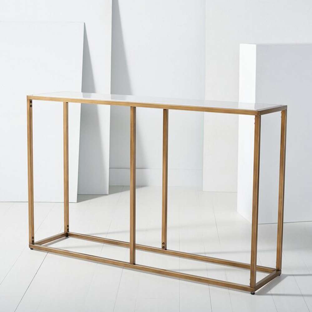 Safavieh - Couture - Brynna Marble Console Table - Bronze - White - SFV9516A veiw 3