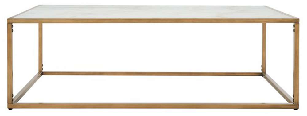 Safavieh - Couture - Brynna Rect Marble Coffee Tabl - Bronze - White - SFV9515A veiw 1