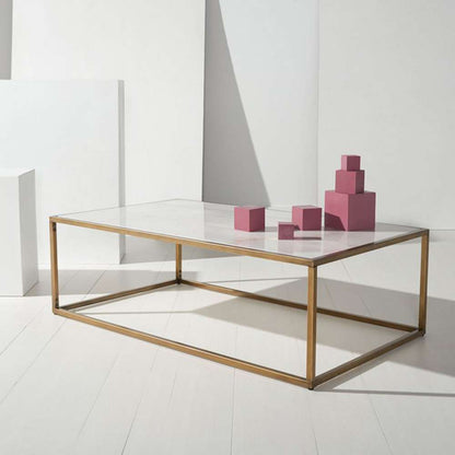 Safavieh - Couture - Brynna Rect Marble Coffee Tabl - Bronze - White - SFV9515A veiw 4