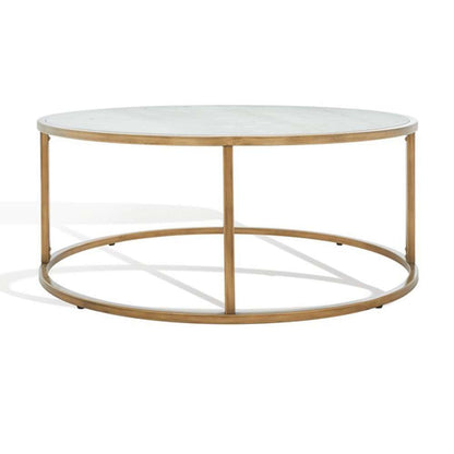 Safavieh - Couture - Brynna Round Marble Coffee Table - Bronze - White - SFV9514A veiw 5