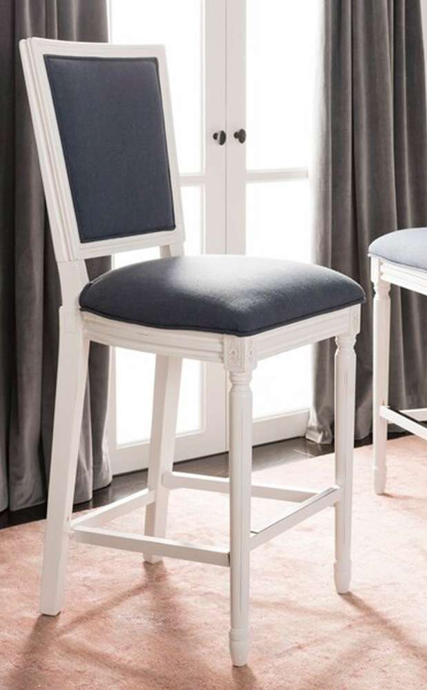 Safavieh - Buchanan Rect Barstool - Navy - Creme  (Set of 2) - FOX6246C-SET2 veiw 1