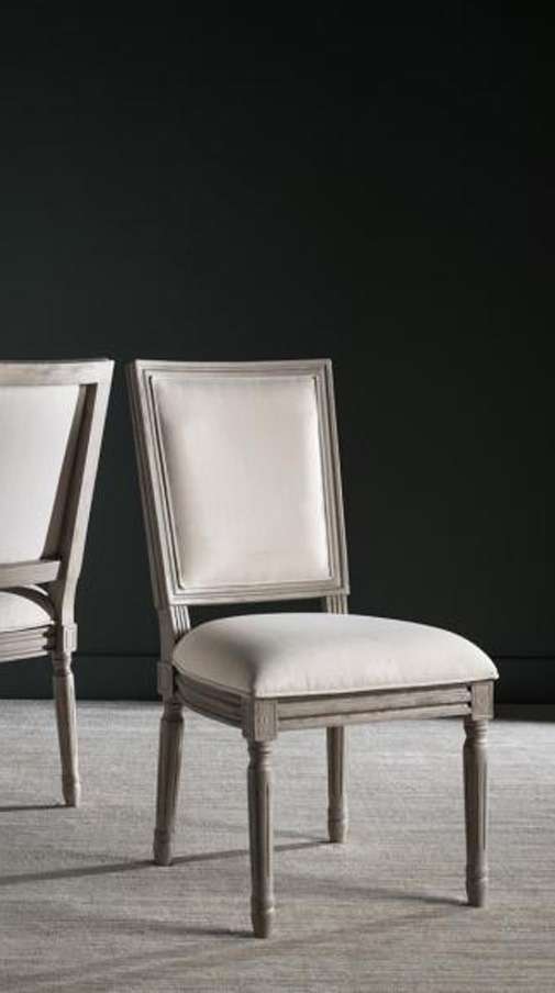 Safavieh - Buchanan Rect Side Chair - Light Beige - Rustic Grey  (Set of 2) - FOX6229H-SET2 veiw 1