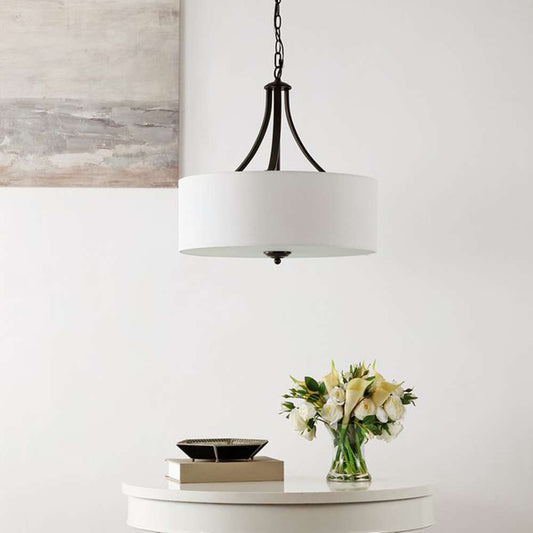 Safavieh - Burnett 3Lt 20in Chandelier - Oil Rub Bronze - White - CHA4020A veiw 1