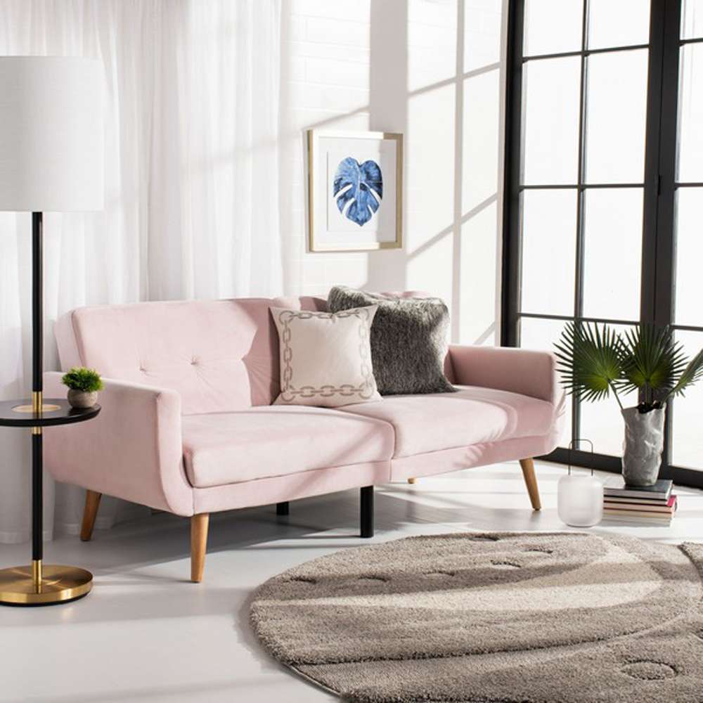 Safavieh - Bushwick Foldable Futon Sofa Bed - Blush - Natural - LVS2006D veiw 2