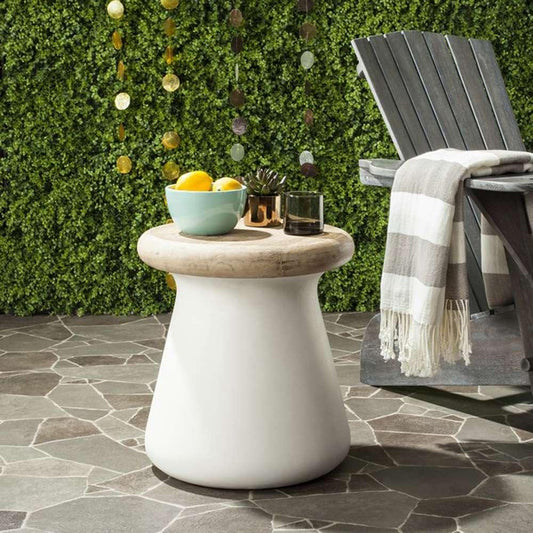 Safavieh - Button In/Outdoor Accent Stool - Ivory - VNN1005B veiw 2