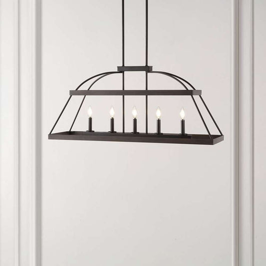 Safavieh - Byher 5Lt 40in Chandelier - Walnut - Oil Rub Bronze - CHA4045A veiw 2