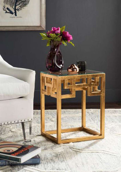 Safavieh - Byram End Table - Gold - Clear - FOX2574A veiw 2