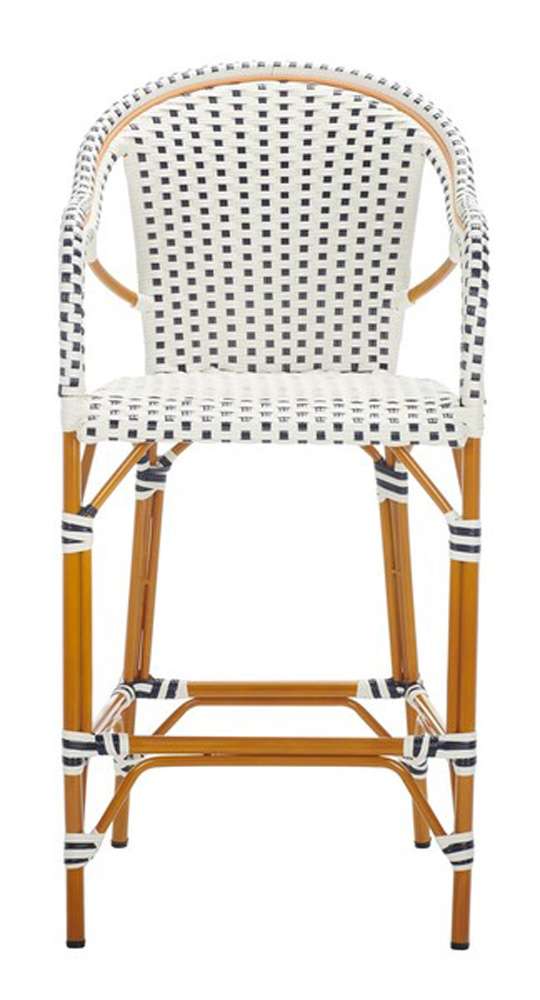 Safavieh - California Barstool W Arms - White - Navy - PAT7535D veiw 1
