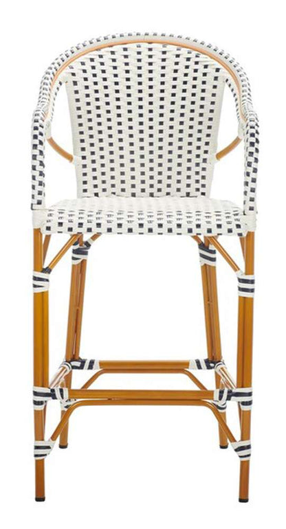 Safavieh - California Barstool W Arms - White - Navy - PAT7535D veiw 1
