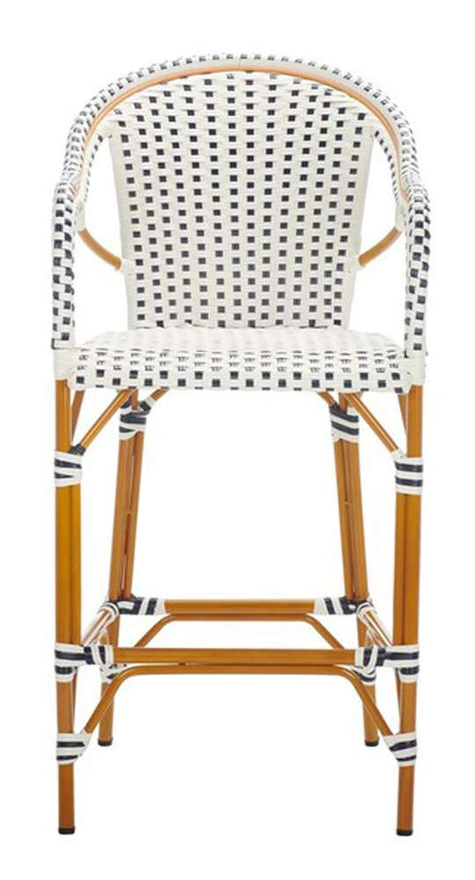 Safavieh - California Barstool W Arms - White - Navy - PAT7535D veiw 1