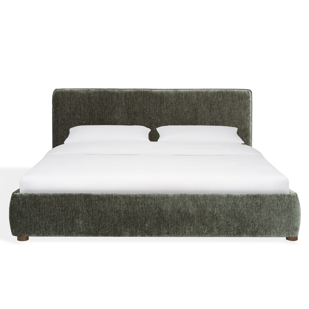 Safavieh - Callahan Chenille Queen Bed / Dark Green / Walnut - SFV4801K-Q-2BX view 1