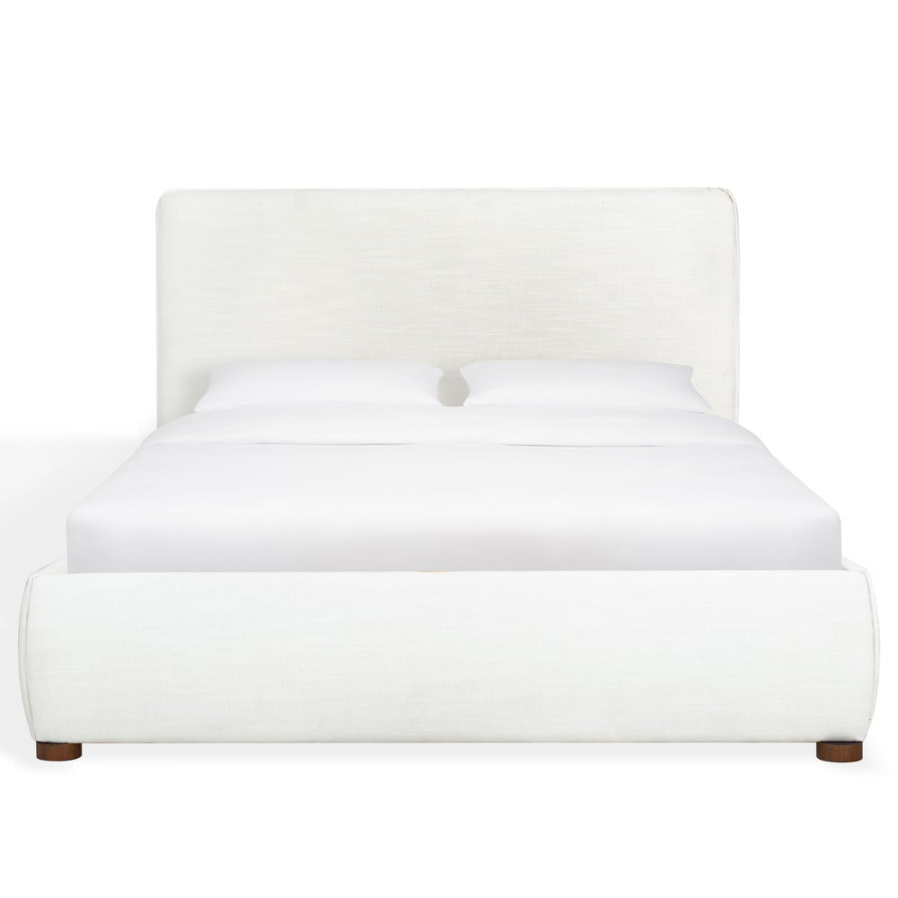 Safavieh - Callahan Linen Full Bed / White / Walnut - SFV4801C-F-2BX view 1