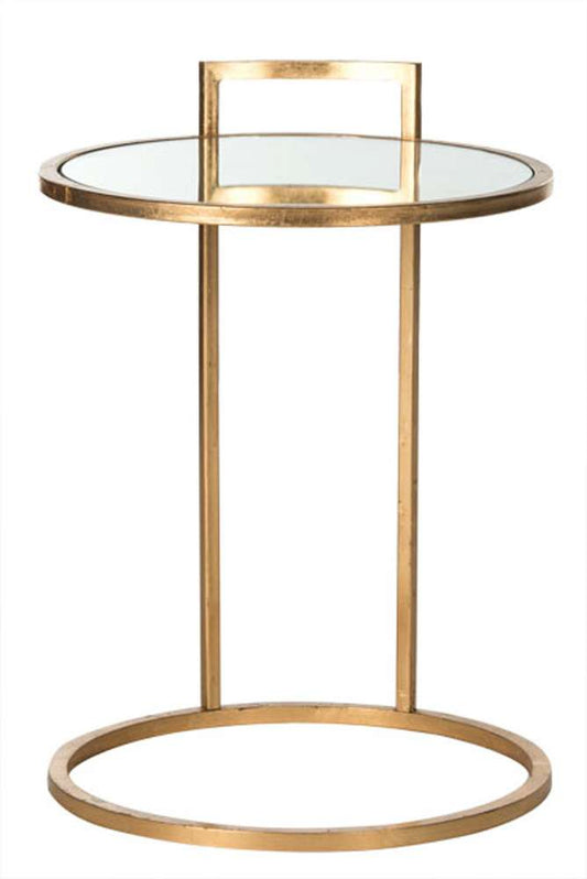 Safavieh - Calvin Round End Table - Gold - Mirror - FOX2571A veiw 1