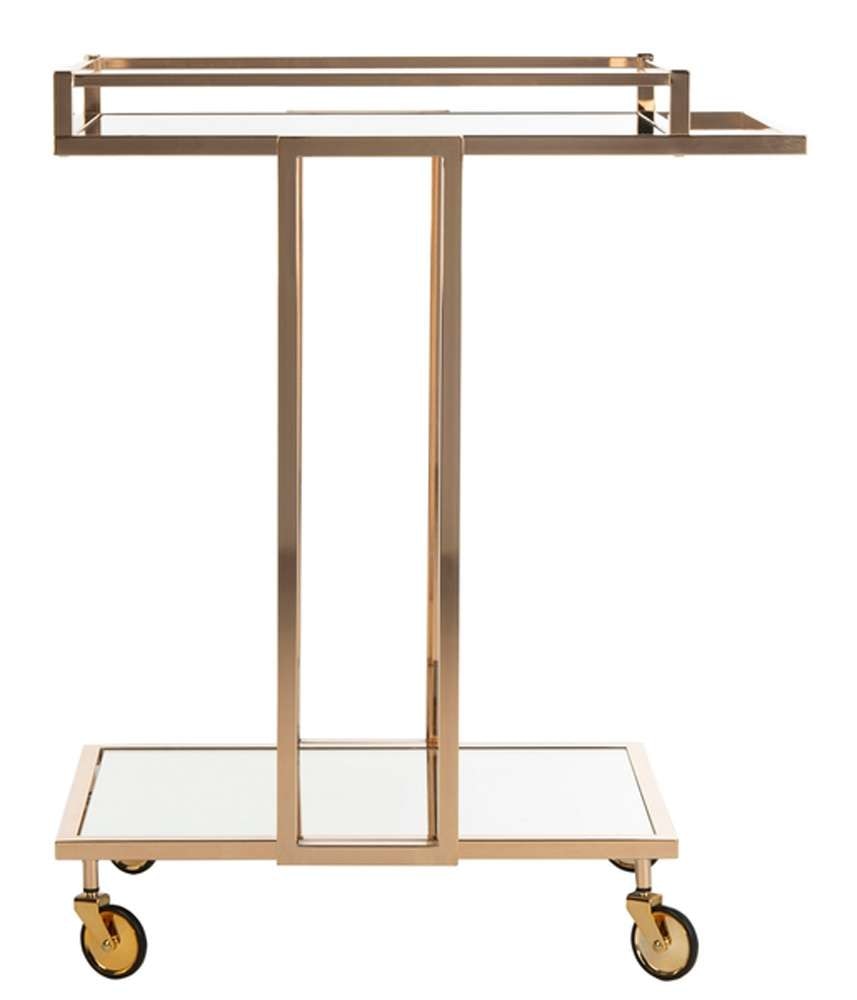 Safavieh - Capri 2 Tier Bar Cart - Gold - Mirror - BCT8003A veiw 1