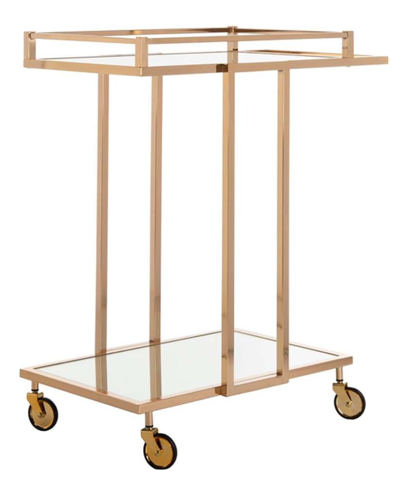 Safavieh - Capri 2 Tier Bar Cart - Gold - Mirror - BCT8003A veiw 3