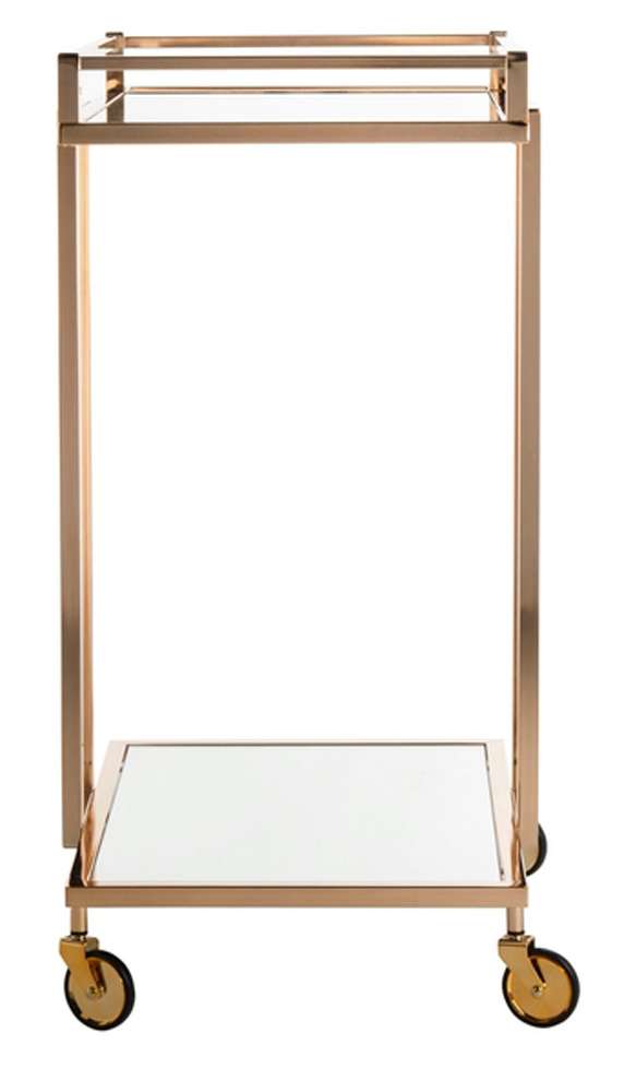 Safavieh - Capri 2 Tier Bar Cart - Gold - Mirror - BCT8003A veiw 4