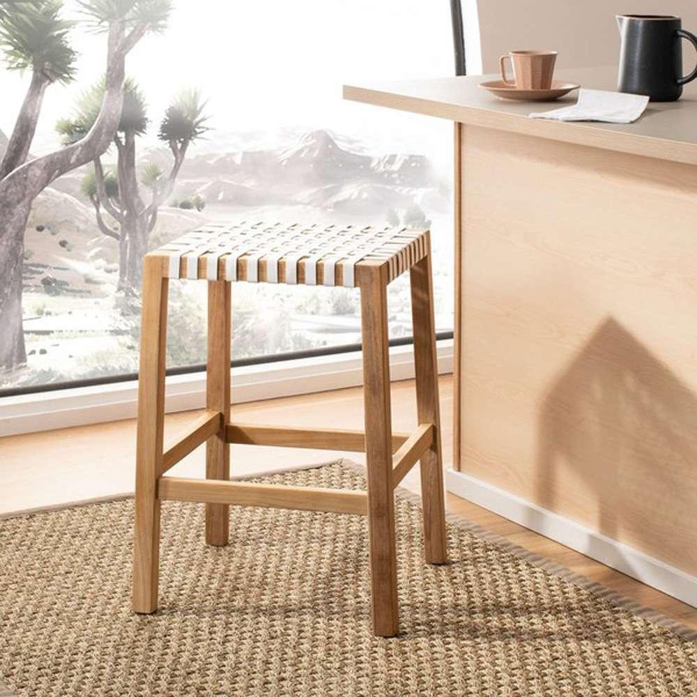 Safavieh - Capri Counter Stool - Natural - White - BST1009A veiw 2