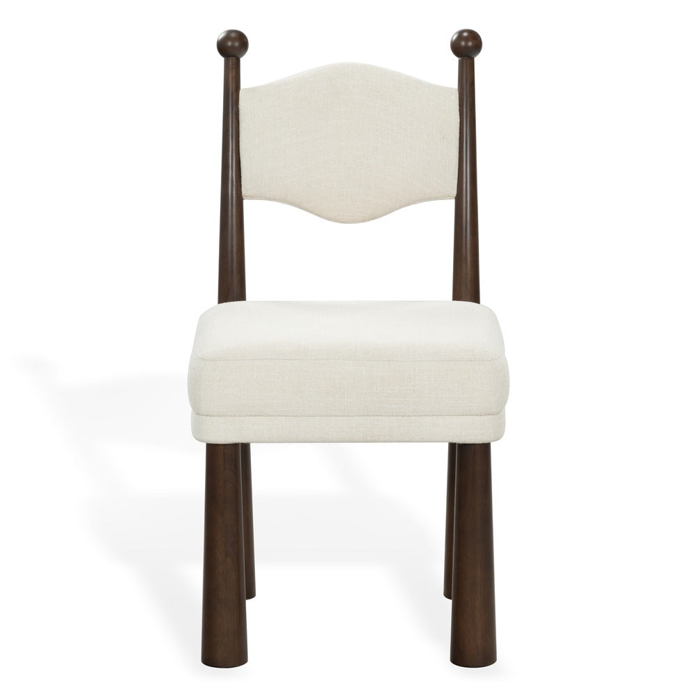 Safavieh - Caralinda Upholstered Dining Chair / Walnut / Ivory - SFV4297A view 1