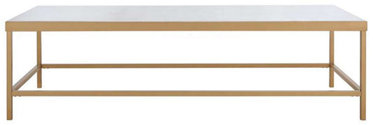 Safavieh - Couture - Caralyn Rect Marble Coffee Tab - White - Brass - SFV9513A veiw 1