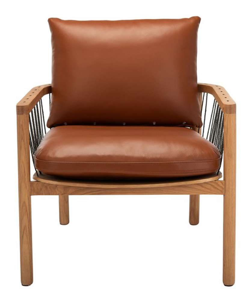Safavieh - Couture - Caramel Midcentury Leathe Chair - Brown - SFV4515A veiw 1