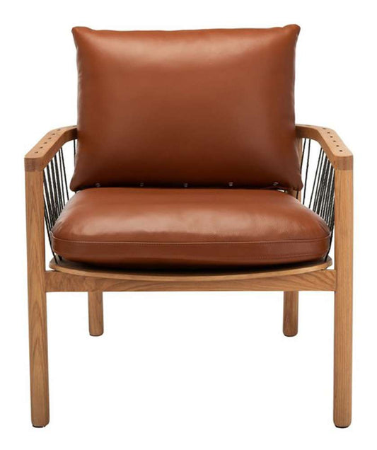 Safavieh - Couture - Caramel Midcentury Leathe Chair - Brown - SFV4515A veiw 1