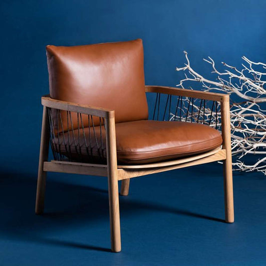 Safavieh - Couture - Caramel Midcentury Leathe Chair - Brown - SFV4515A veiw 2