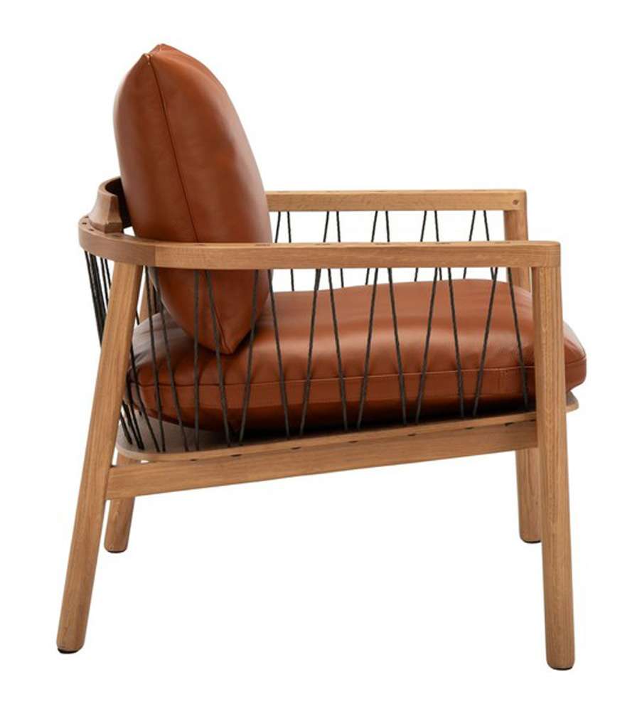 Safavieh - Couture - Caramel Midcentury Leathe Chair - Brown - SFV4515A veiw 4