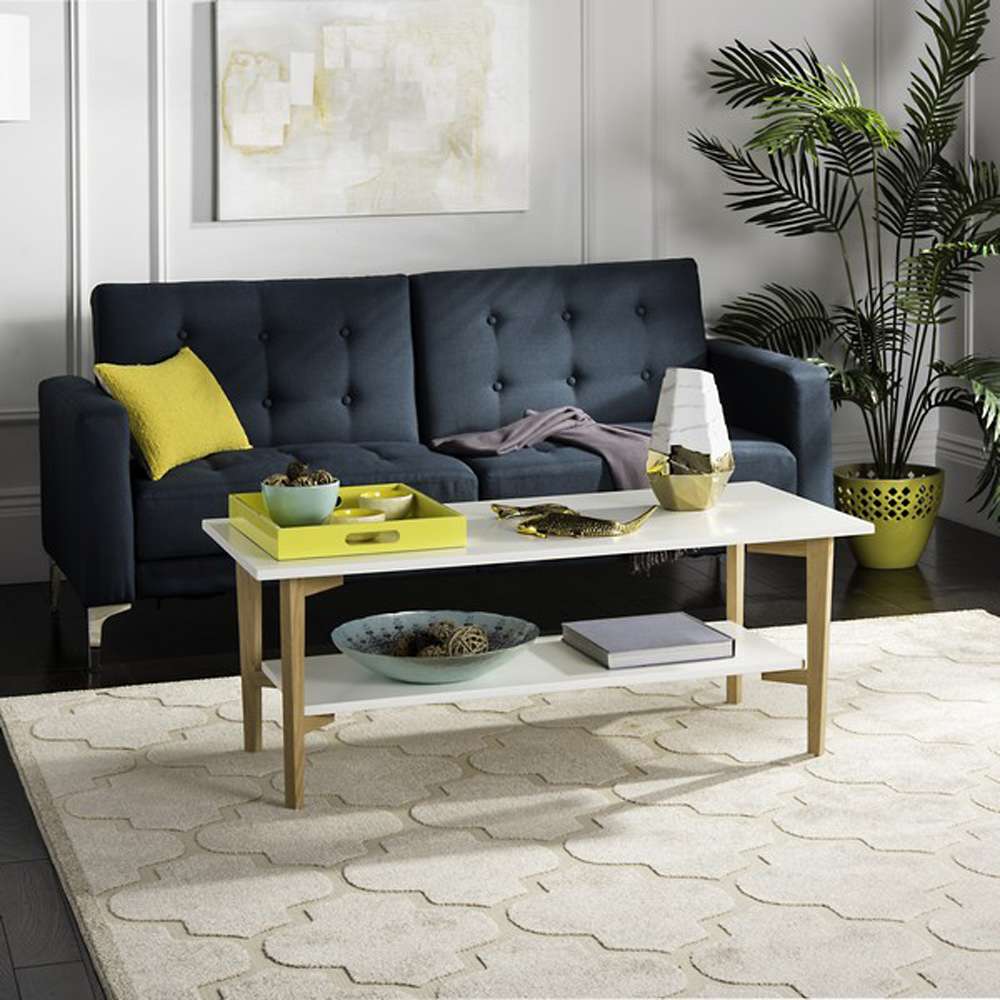 Safavieh - Caraway Rectangle Coffee Table - White - Oak - FOX8202A veiw 2