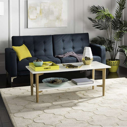 Safavieh - Caraway Rectangle Coffee Table - White - Oak - FOX8202A veiw 2