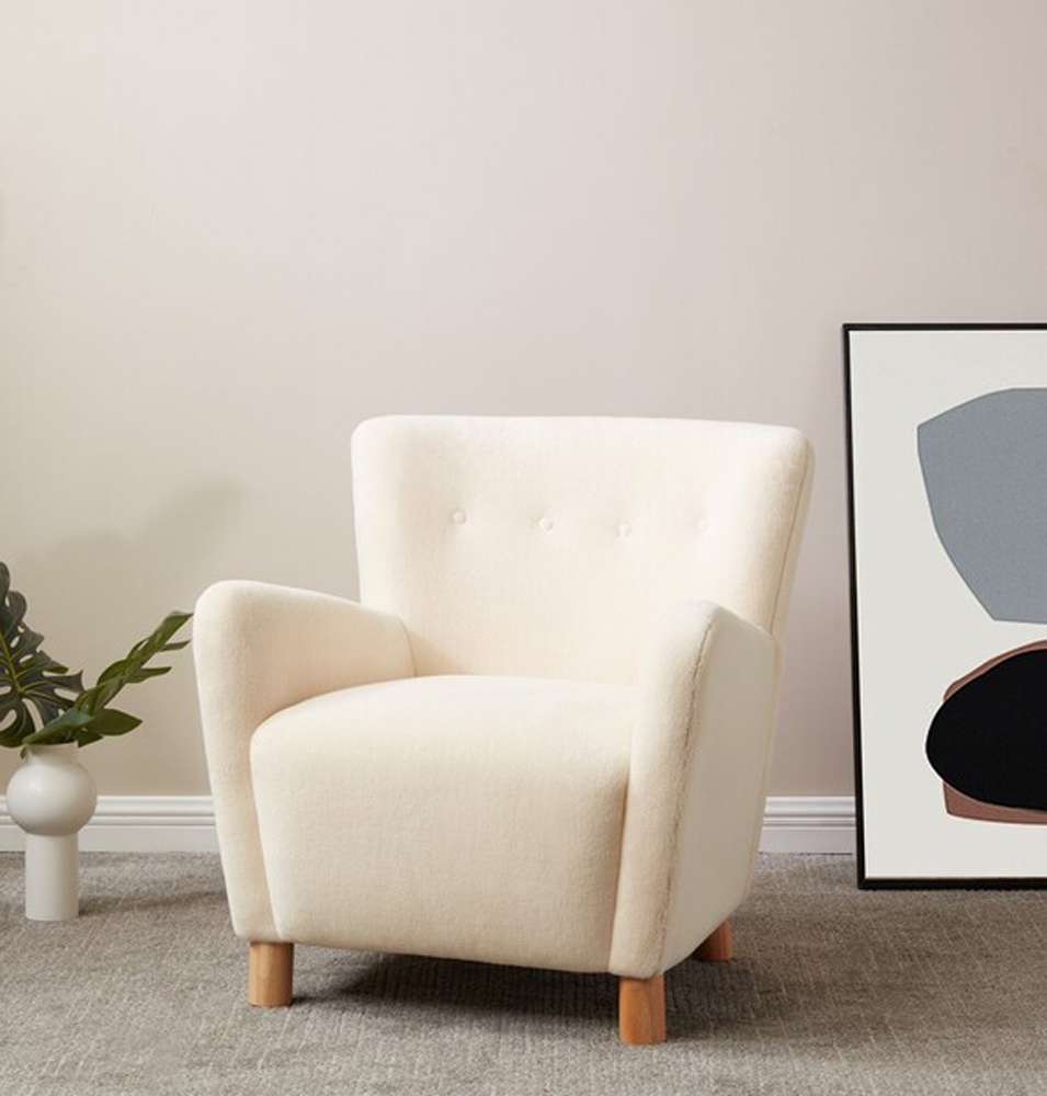 Safavieh - Couture - Carey Faux Shearling Chair - Ivory - SFV4794A veiw 2