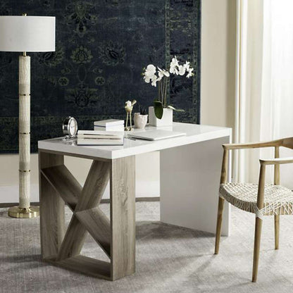 Safavieh - Carlene Desk - White - Oak - FOX4235A veiw 2