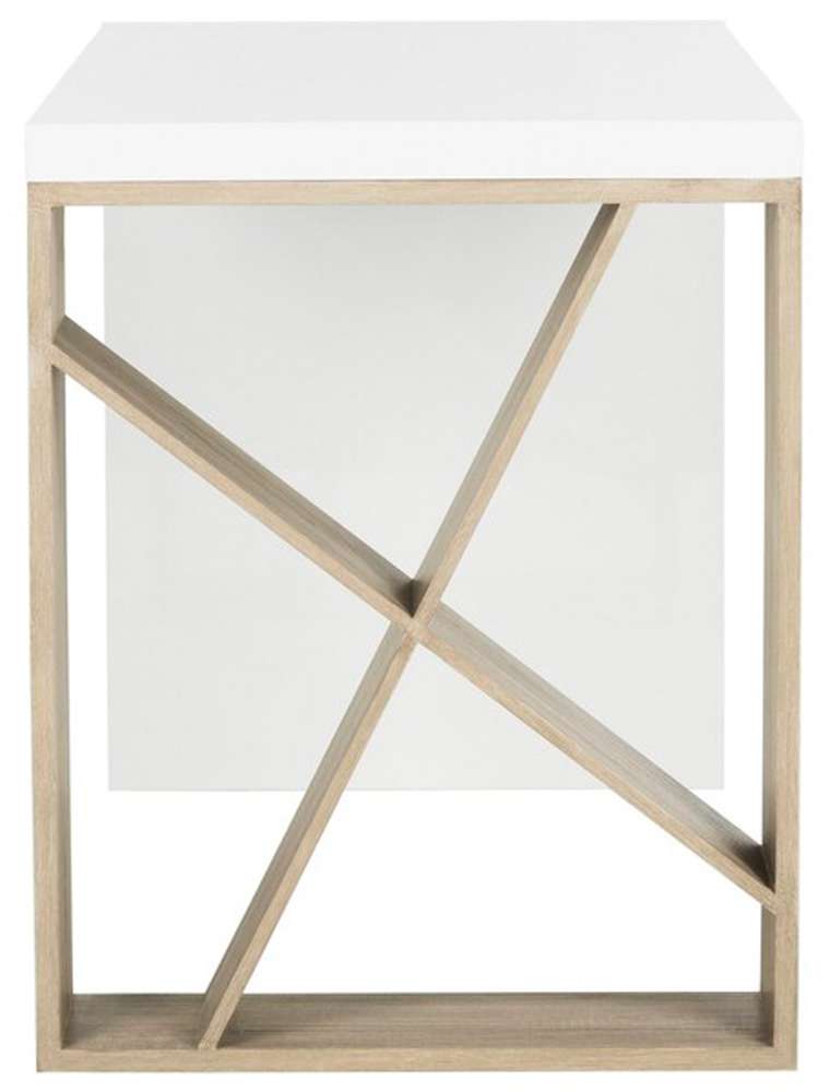 Safavieh - Carlene Desk - White - Oak - FOX4235A veiw 3