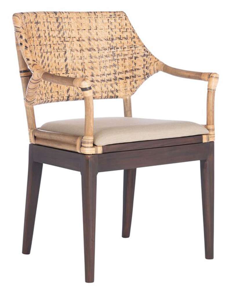 Safavieh - Carlo Arm Chair - Brown&Honey - Beige - SEA4002A veiw 3
