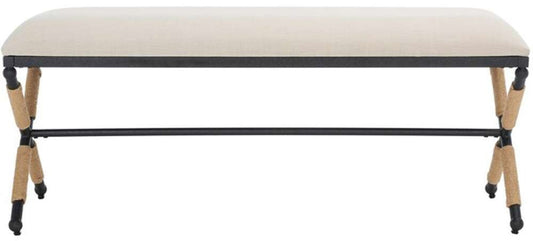 Safavieh - Couture - Carmelo Hemp Wrapped Bench - Beige - Black - SFV2121A veiw 1